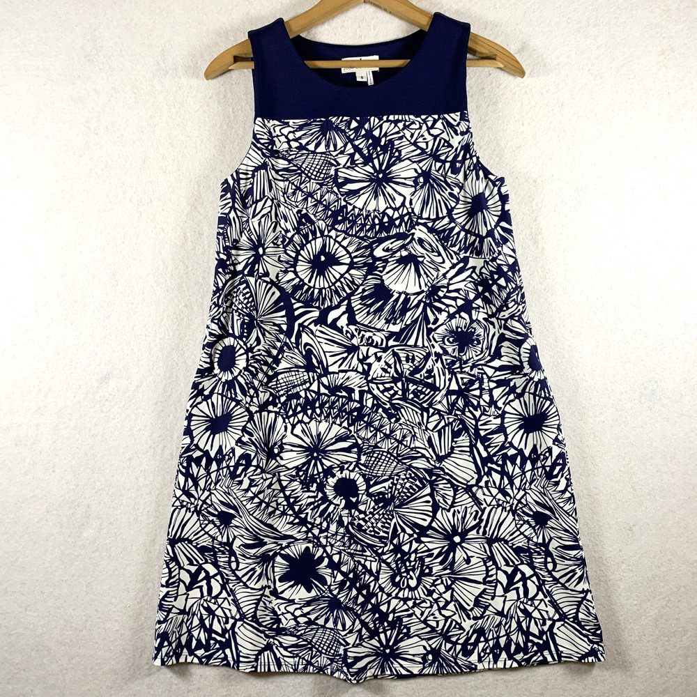 Jude Connally Womens Floral Athletic Dress Sz S Navy Preppy Tennis Prep Vacation